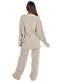 Things Between - Well Defined Stripe Fleece Oversized Top