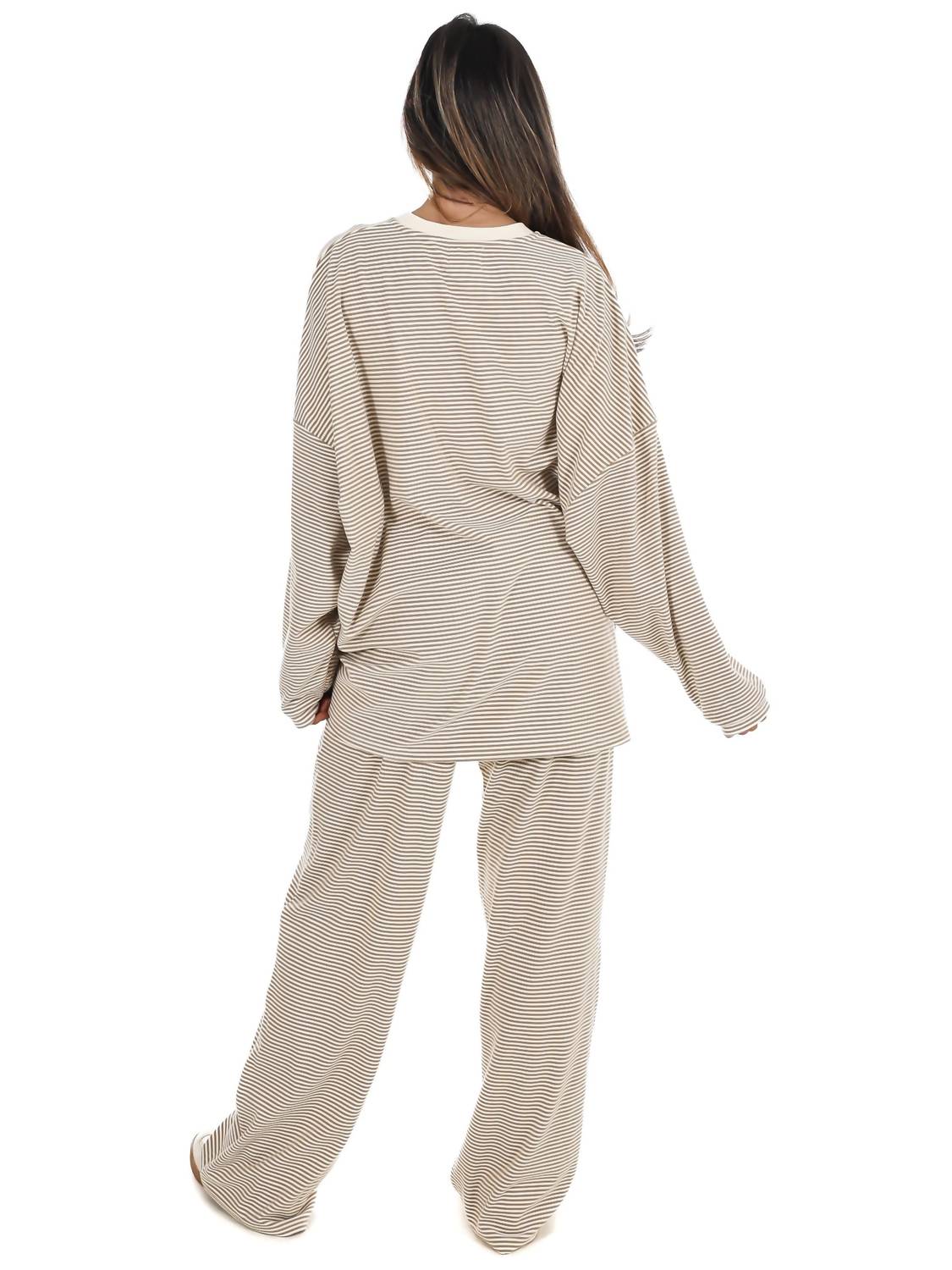Things Between - Well Defined Stripe Fleece Oversized Top