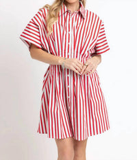 Karlie - Stripe America Shirt Mini Dress
