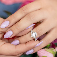 Starlette Women's Clara Teardrop Engagement Ring in white - women's jewelry - detail view