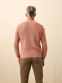 Faherty Sunwashed Crewneck Sweater in dusty sienna 1 - men's sweater - alternate view
