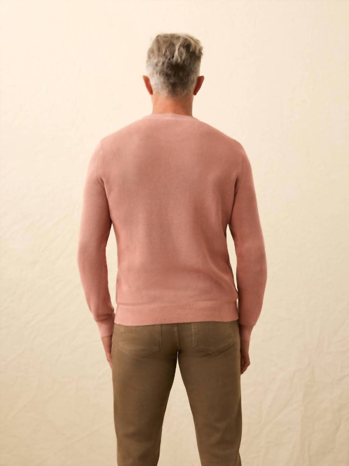 Faherty Sunwashed Crewneck Sweater in dusty sienna 1 - men's sweater - alternate view