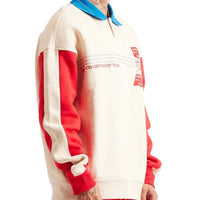 Diet Starts Monday Champion Sport Pullover in antique white red - men's shirt - detail view