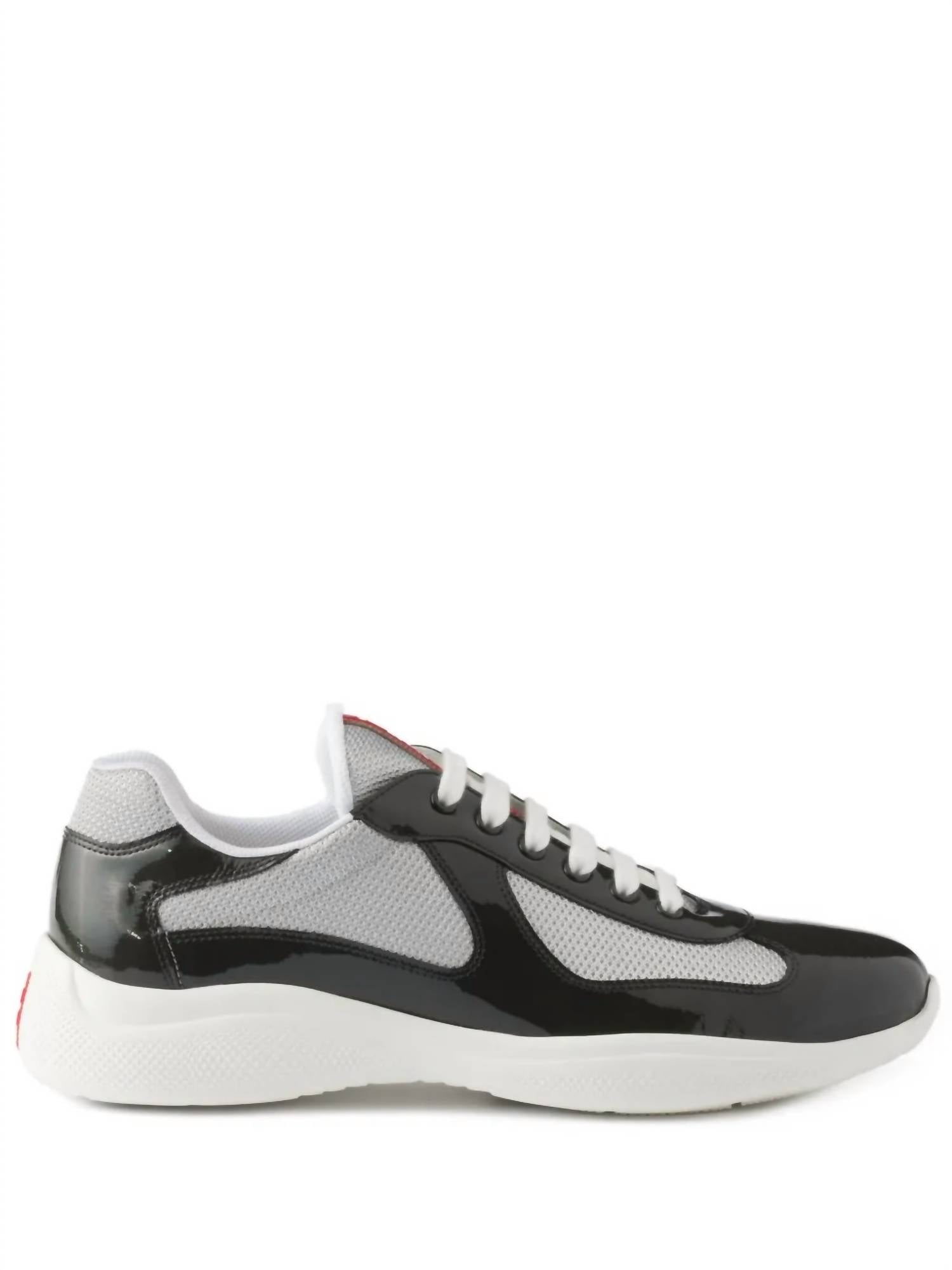 Prada - Men's Y2k Mesh Nylon America Cup Patent Leather Low Profile Sneakers