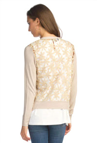 Papillon - Lace Back Long Sleeved Waterfall Cardigan