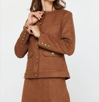 Current Air - Harper Faux Suede Utility Jacket