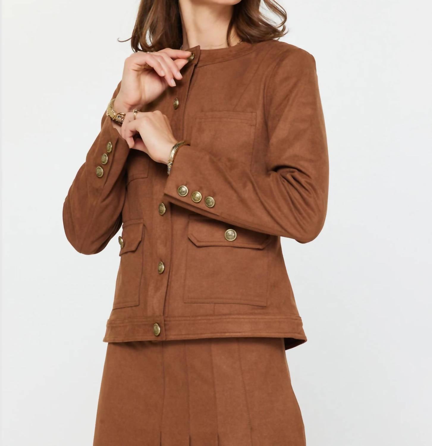 Current Air - Harper Faux Suede Utility Jacket