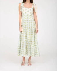 Blu Pepper - Stripe Floral Contrast Sleeveless Midi Dress
