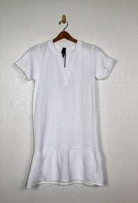 Bobi - Split Neck Ruffle Hem Dress