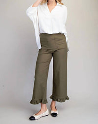 Ee:Some - Women's Leanne Straight Leg Ruffled Hem Pants