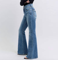 Judy Blue - High Waist Double Button Flare Jeans