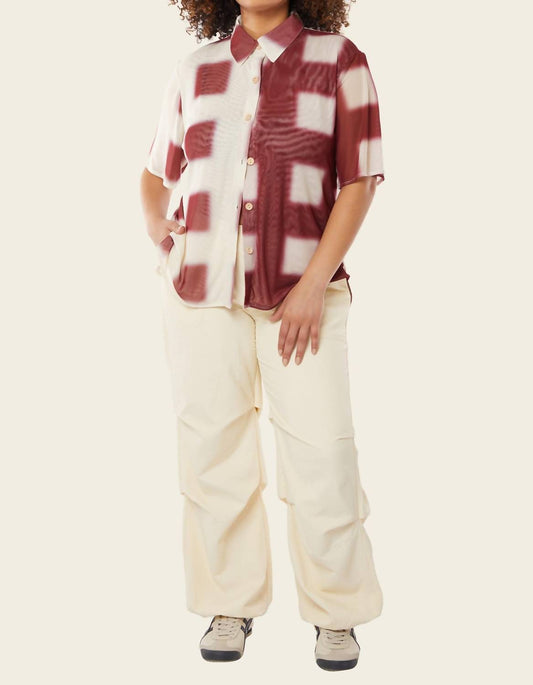 Find Me Now - Hunter Mesh Button Down Top