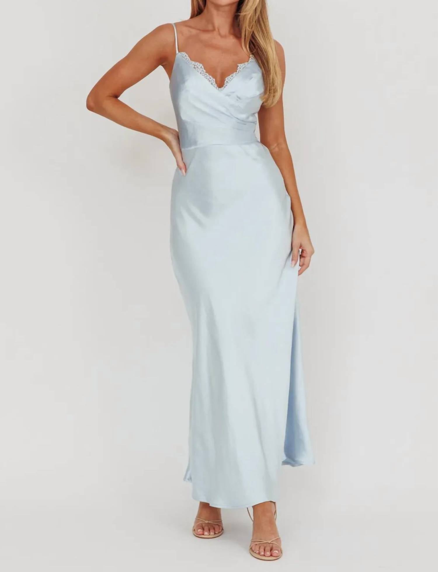 One And Only Collective - Surplice Embellished Trim Maxi Dress