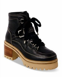 Free People Women's Jasper Hiker Ankle Boots in victorian black leather - women's shoe
