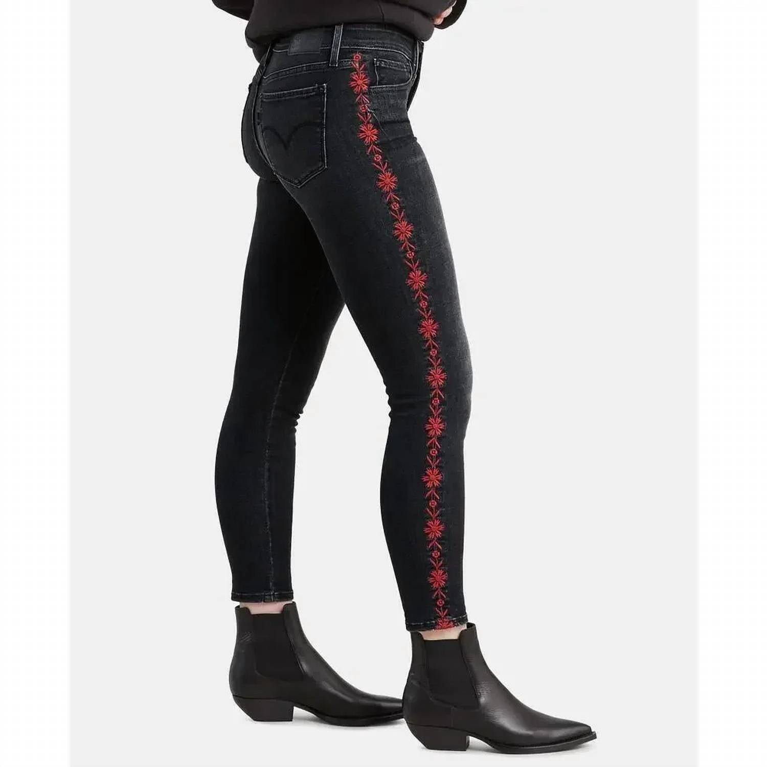 Levi'S - Women's Juniors 711 Embroidered Skinny Ankle Jeans