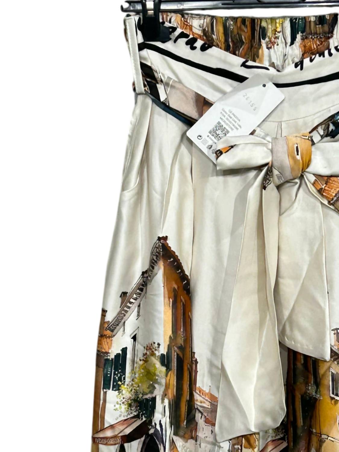 Oz - Women's Silk Scenery Skirt With Belt