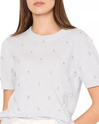 Milly - Rosalyn Rhinestone Crew Neck Top