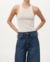St. Agni Sculpted Knit Top in silver - women's tank top