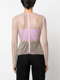 Giuseppe Di Morabito - Rhinestone Embroidered Mesh Top