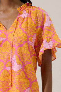 Sugarlips - Jaidy Floral Erie Split Neck Top