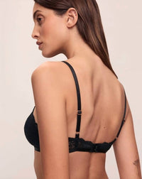 Eberjey Lara Triangle Bralette in black - women's intimate - alternate view
