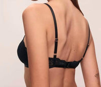 Eberjey Lara Triangle Bralette in black - women's intimate - detail view