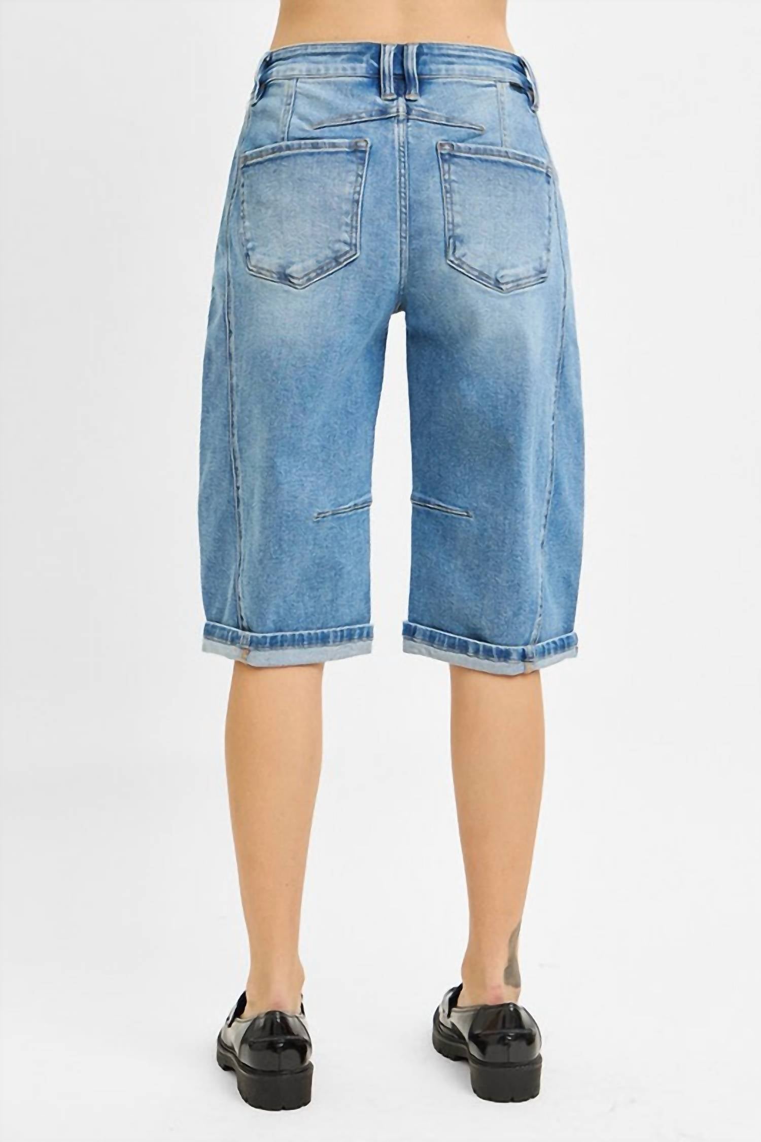 Risen - JoJo Mid Rise Barrel Long Cuffed Shorts