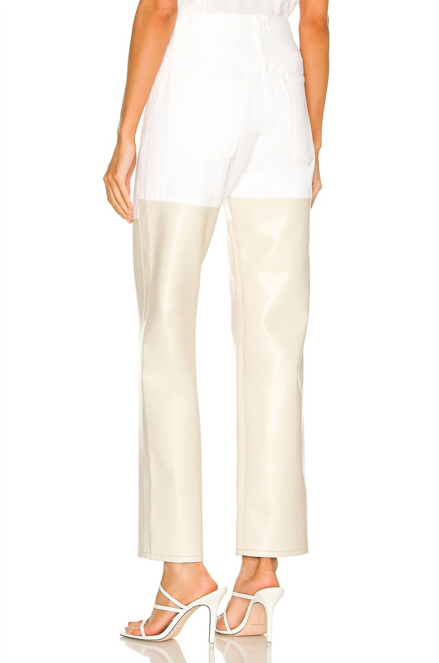 AGOLDE 90's Pinch Waist High Rise Straight Jeans in sugar powder - women's jeans - alternate view