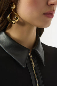 Joseph Ribkoff - Zipped Collar Long Sleeve Boxy Top