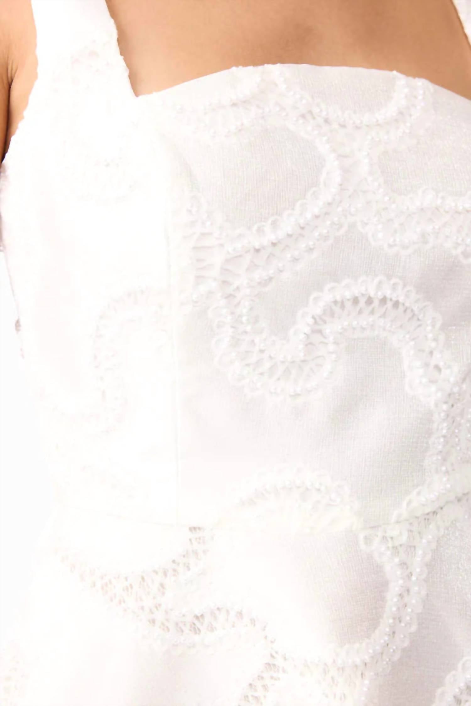 ELLIATT Elara Beaded Mini Dress in white - women's dress - view 6
