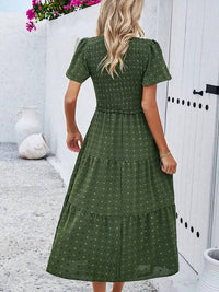 Lily Clothing - Leisure Pure V Neck Short Sleeve Dress