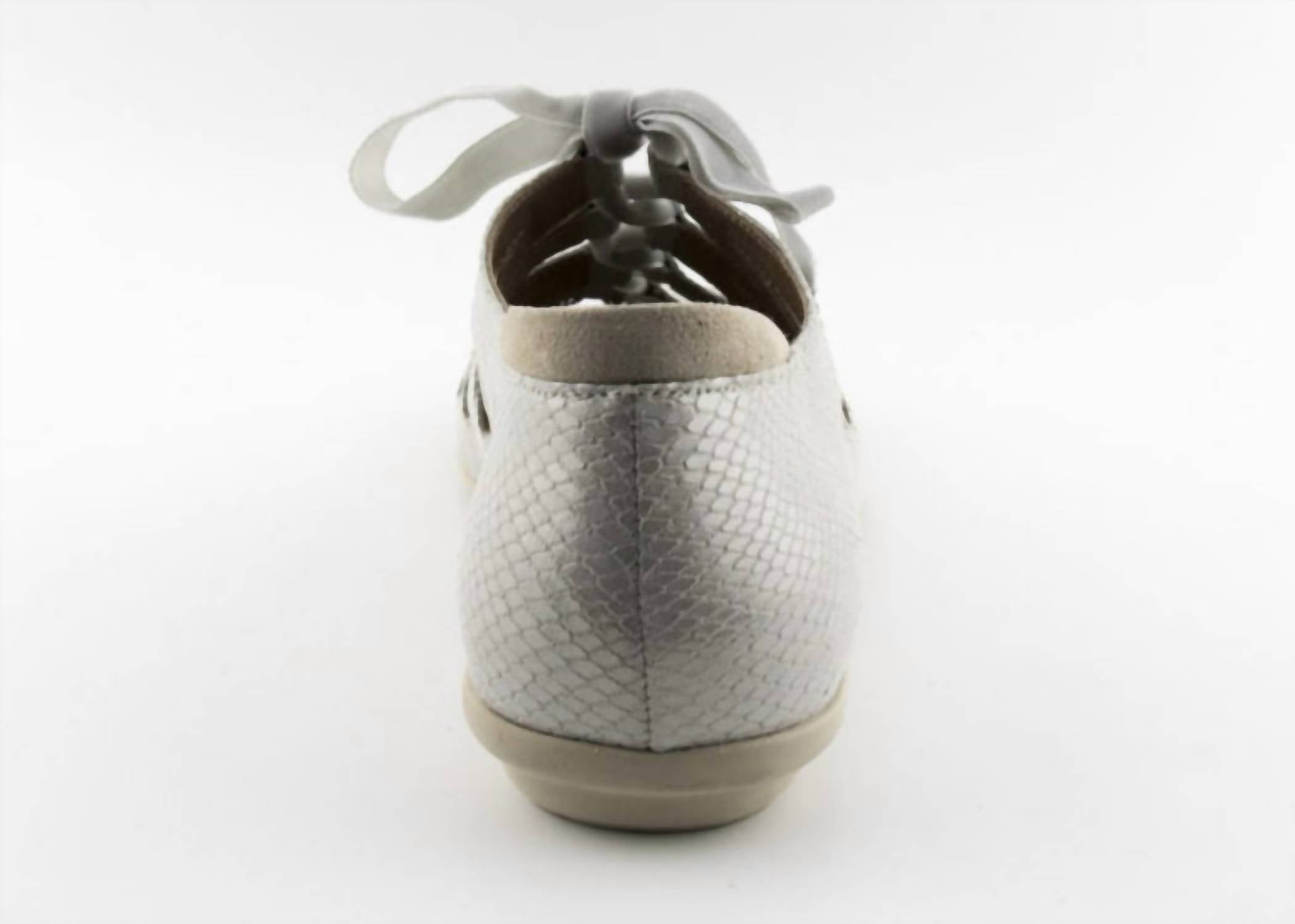 Beautifeel Women's Edyta Sandal in silver snake print suede - women's sandal - alternate view