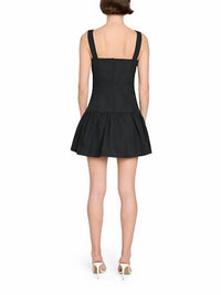 Amanda Uprichard Katina Skort Romper in black - women's dress - detail view