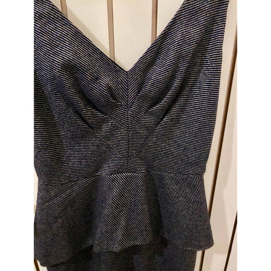 Eva Franco - Pinstripe Peplum Waist Dress