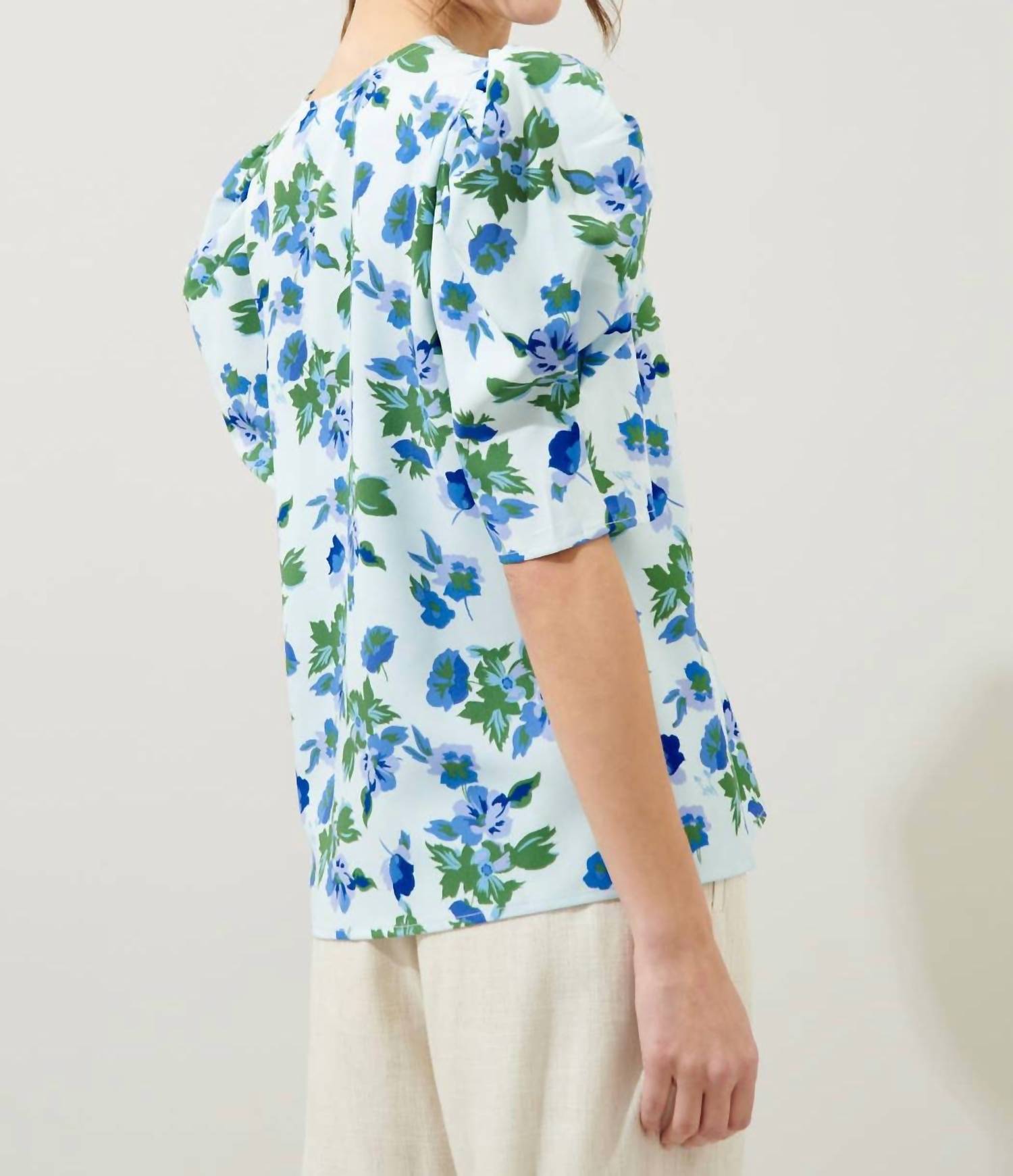 Sugarlips - Magnolis Floral Puff Sleeve Blouse