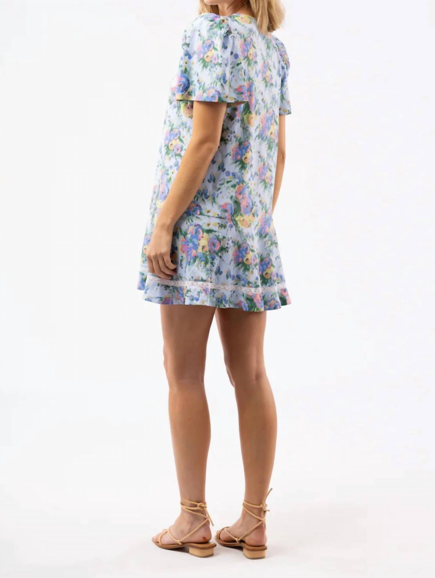 SMITH & QUINN Women's James Mini Dress in coastal ikat - women's dress - detail view