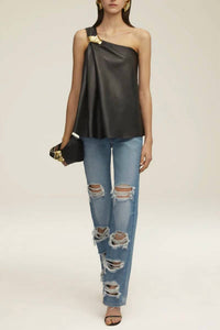 Brandon Maxwell - Delia One Shoulder Knot Top