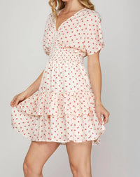 She + Sky - Sweetheart Smocked Mini Dress