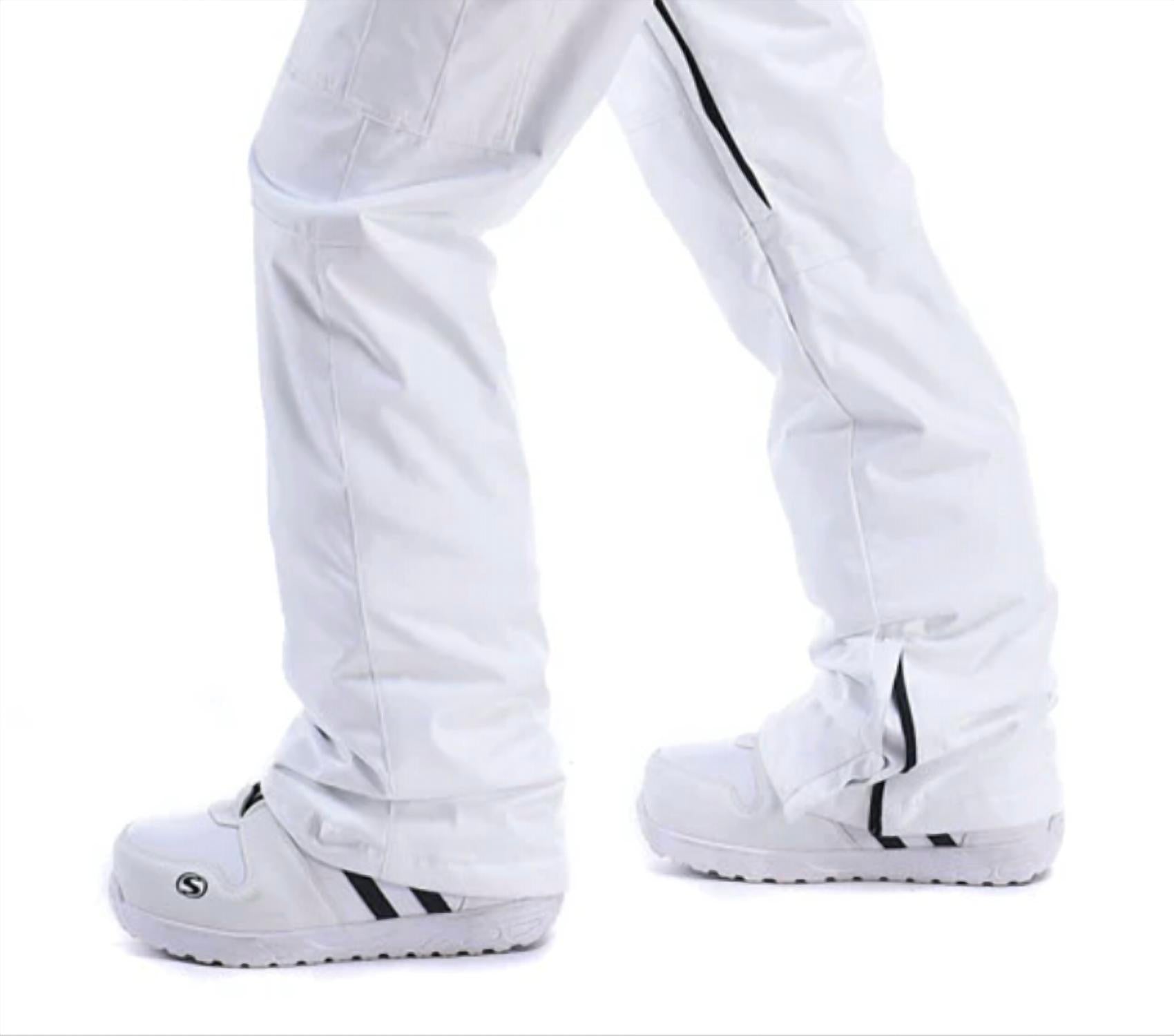 RIVIYELE Snow Pants With Leg Vents in white black - women's pants - detail view
