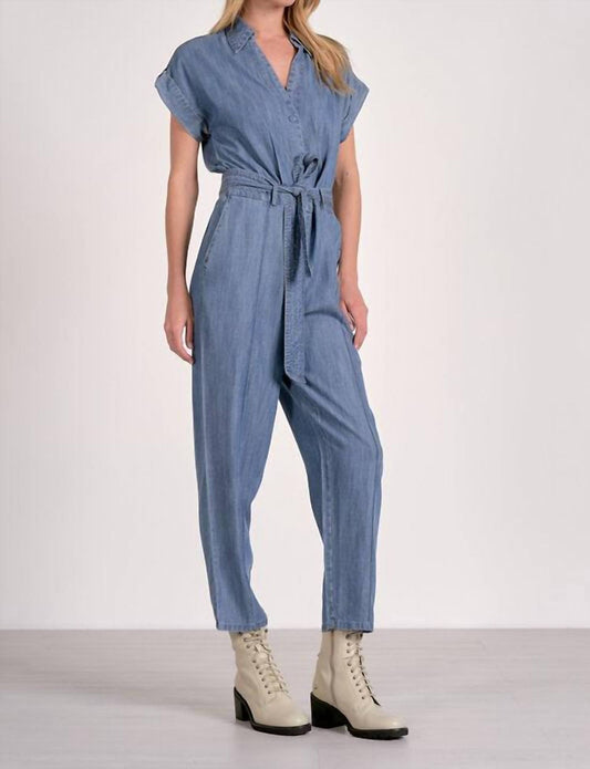 Elan - Jumpsuit Short Sleeve Tie Belt