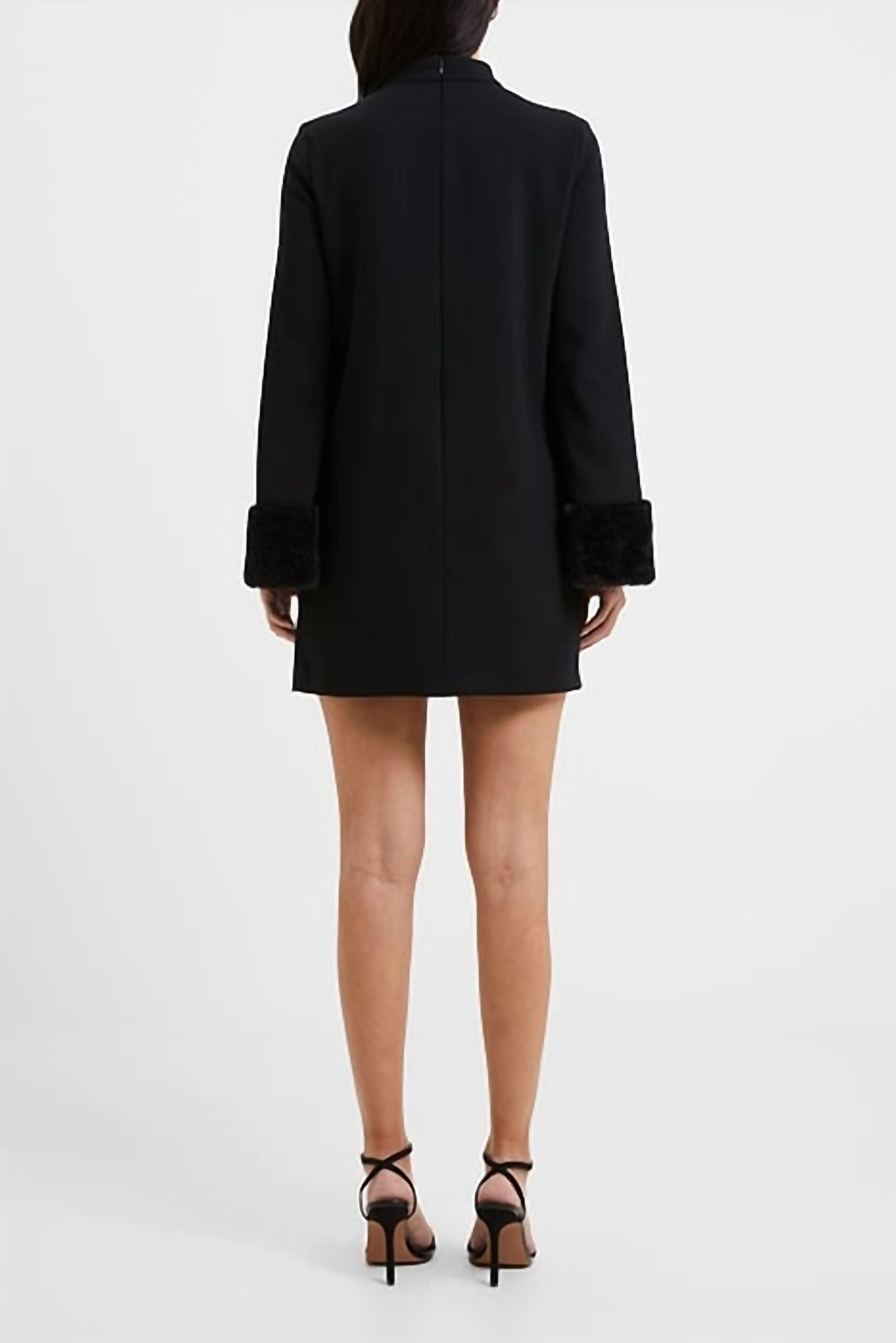 French Connection - Ruth Faux Fur Trim Mini Dress