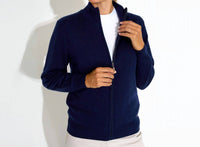 Abacus Sportswear US Lds Liffin Knitted Windstopper Cardigan in navy - women's cardigan