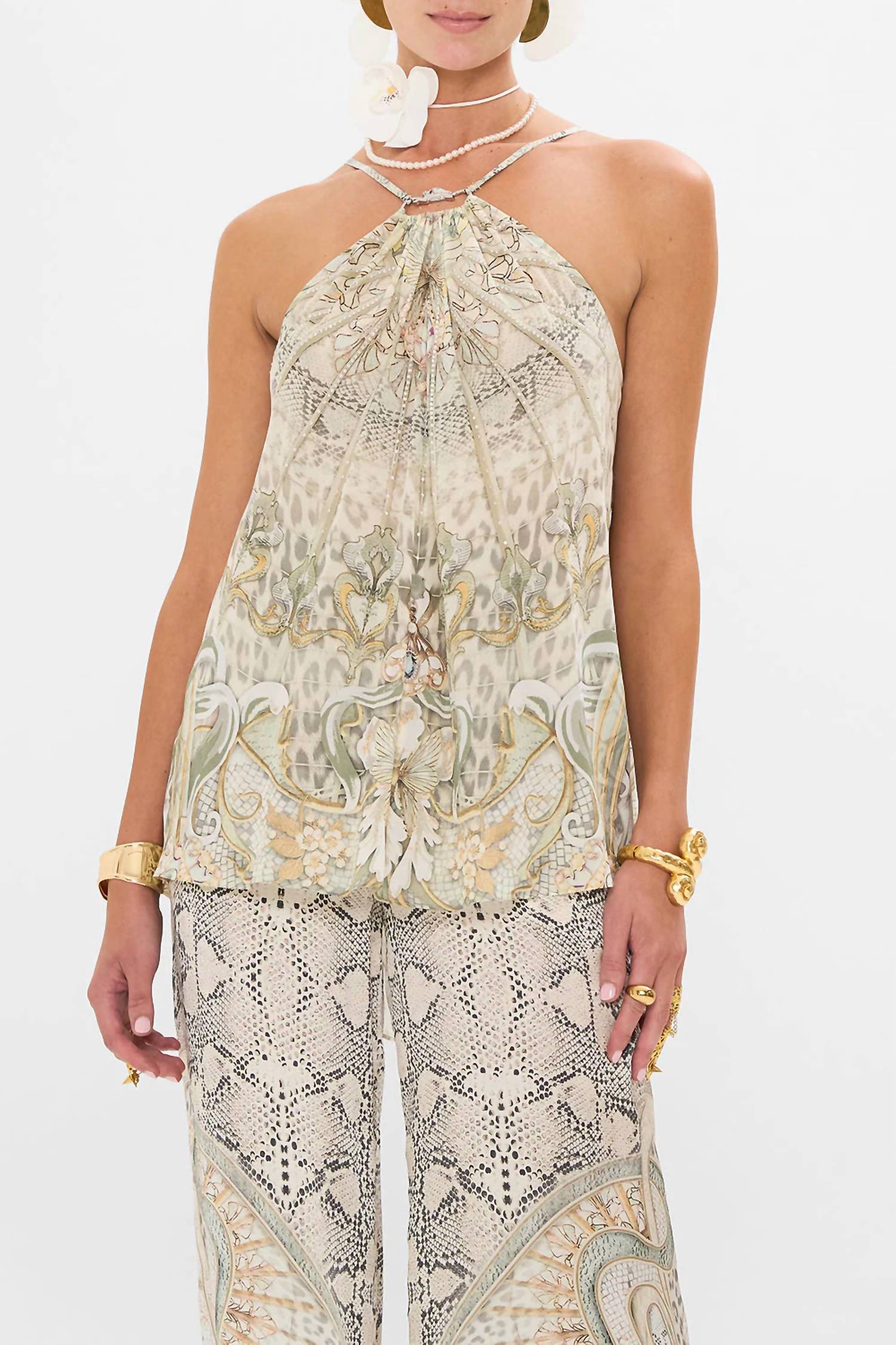 Camilla - Gather Neck Hardware Top
