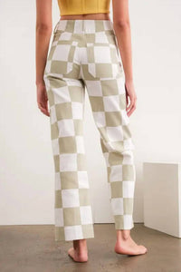 Papermoon - Demi Checkered Straight Leg Pants