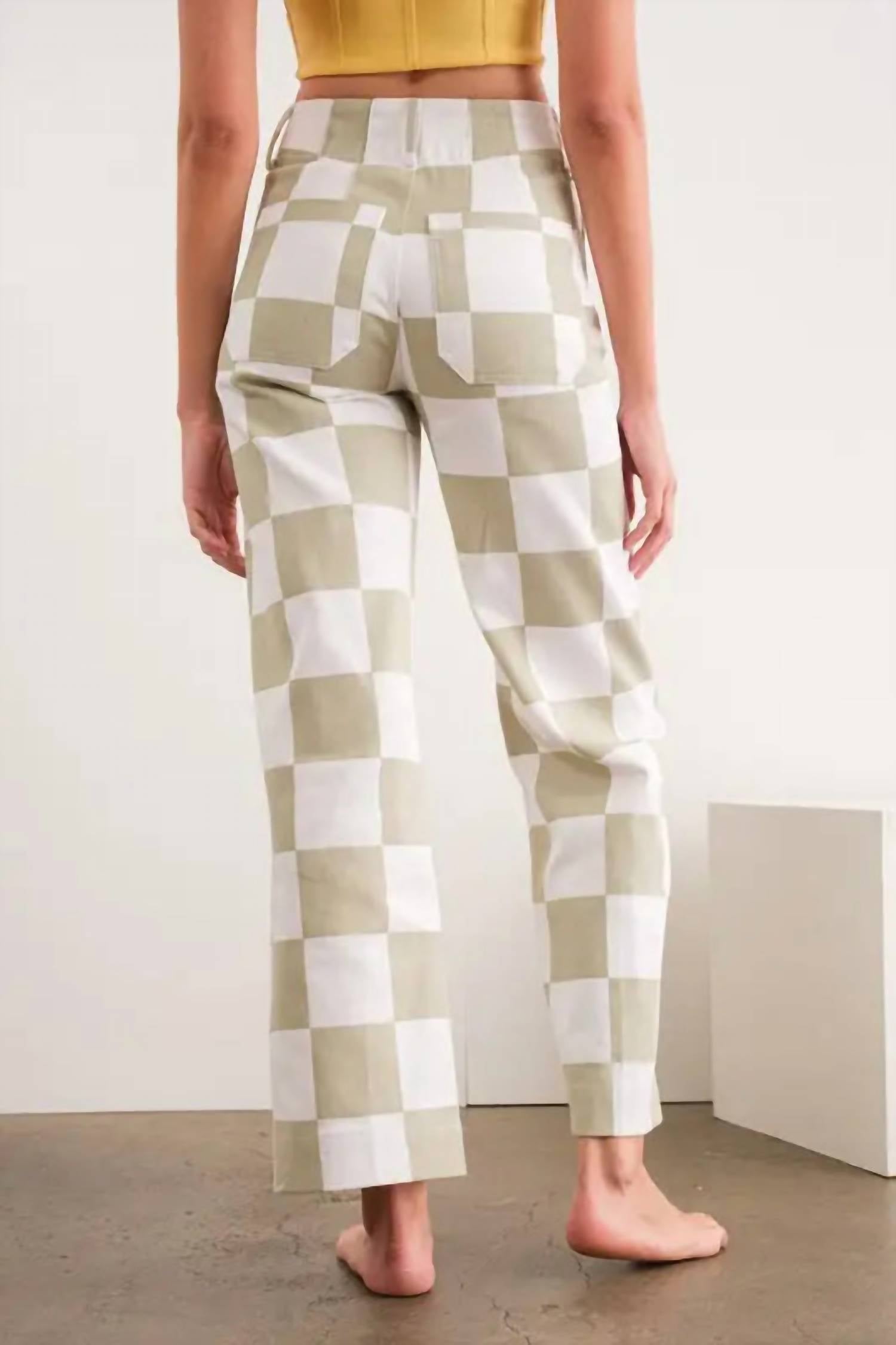 Papermoon - Demi Checkered Straight Leg Pants
