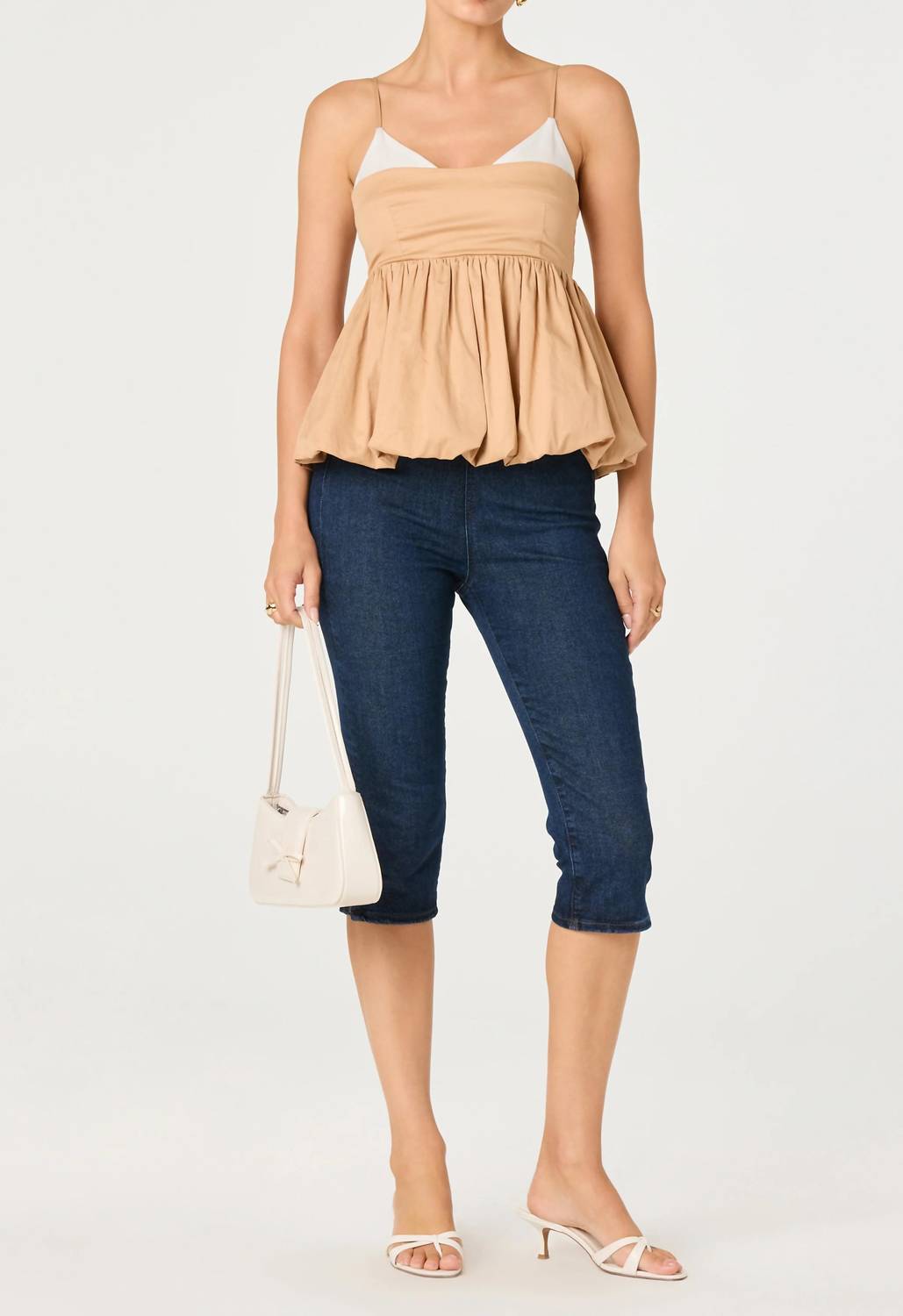 Astr - Alon Faux-layer Bubble Peplum Top