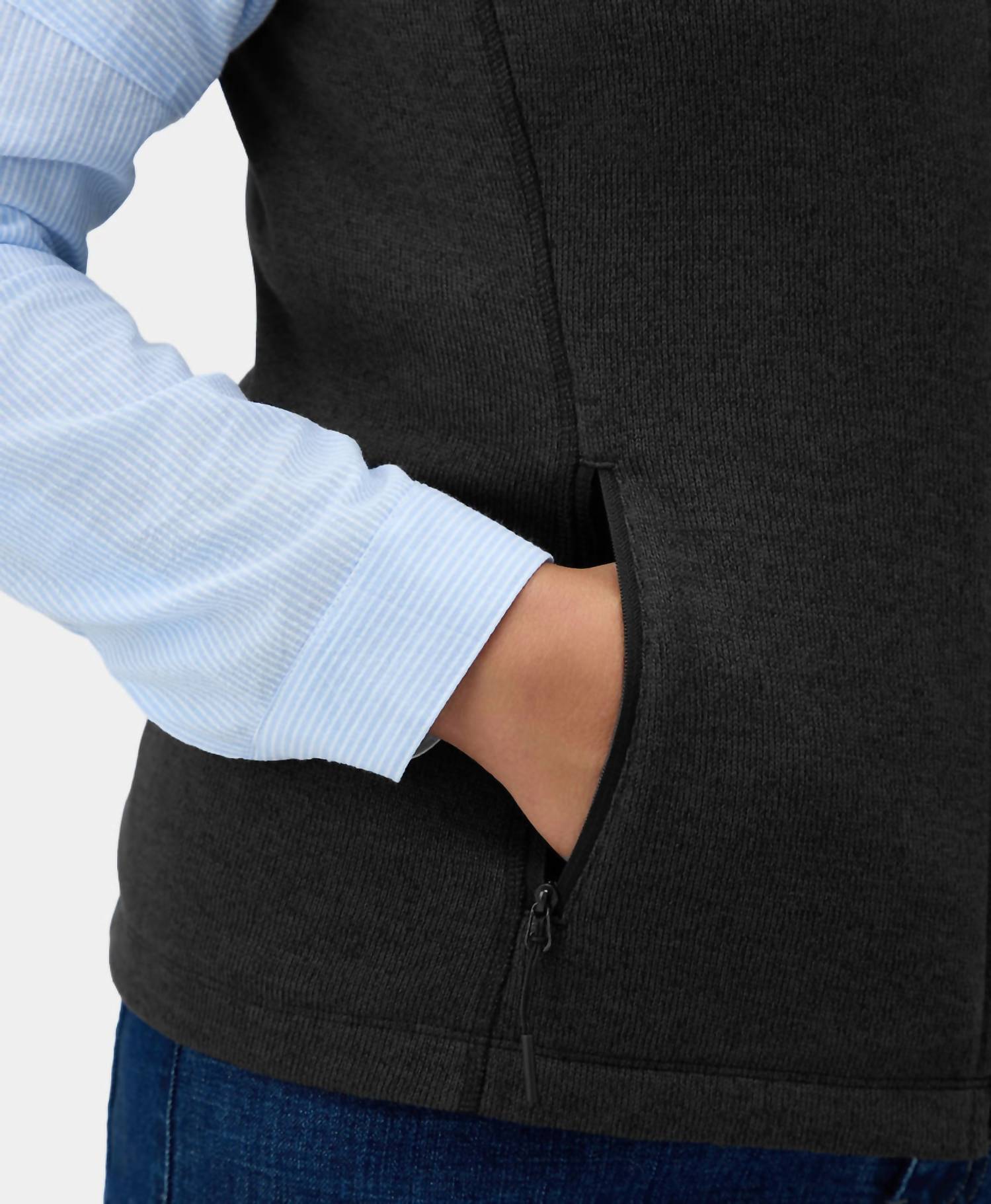 Ororo Augusta Heated Sweater Fleece Vest in dark heather gray - women's jacket - view 4