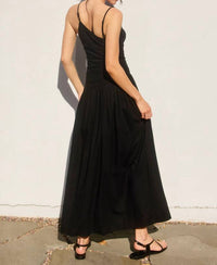 Dress Forum - Drop Waist Ruched Linen Dress