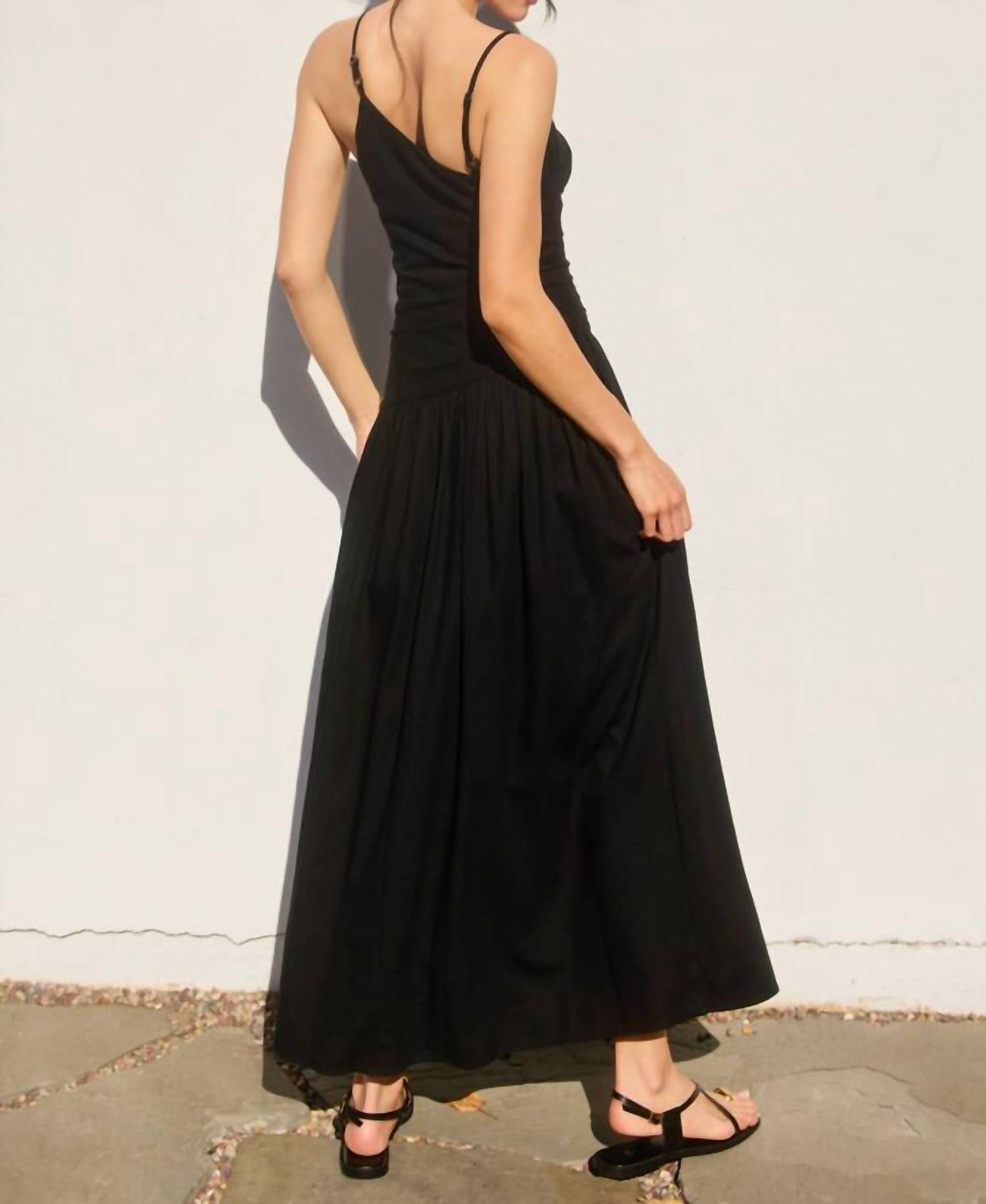 Dress Forum - Drop Waist Ruched Linen Dress