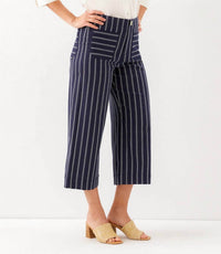 Karen Kane - Stripe Cropped Wide-Leg Pants